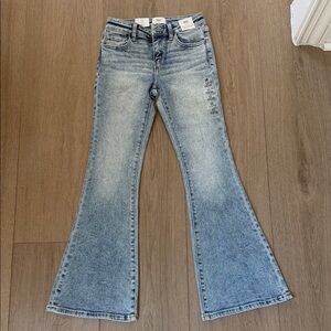 Girls Flared Blue Jeans with adjustable waist